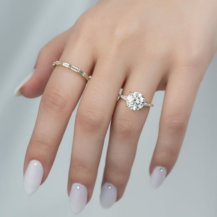 3.50CT Round Lab Grown F/VS1 Diamond Three Stone Engagement Ring