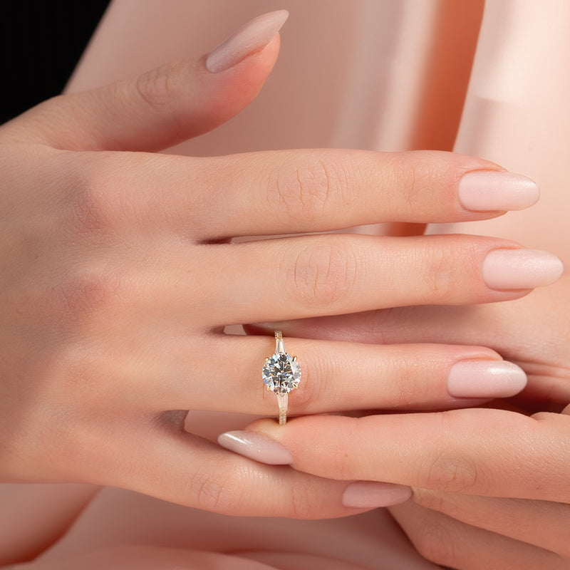 3.50CT Round Lab Grown F/VS1 Diamond Three Stone Engagement Ring