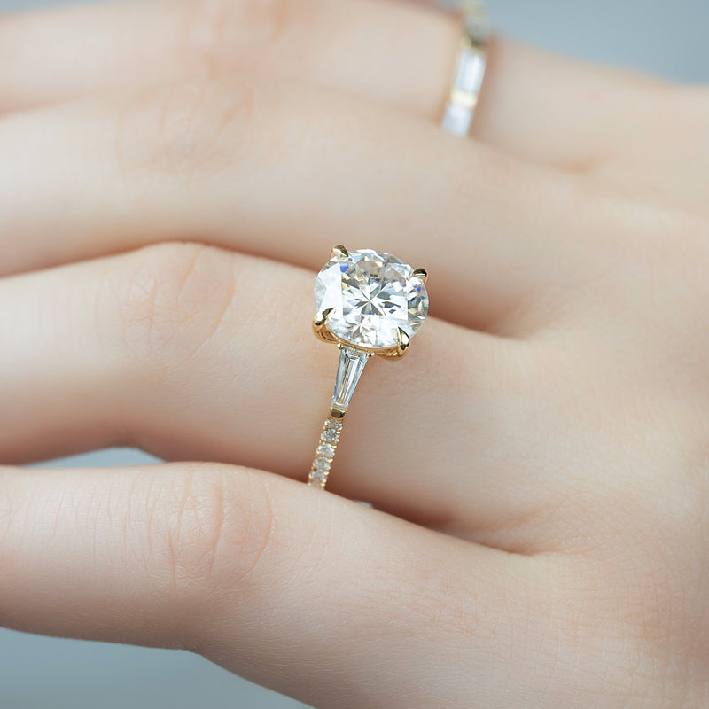 3.50CT Round Lab Grown F/VS1 Diamond Three Stone Engagement Ring