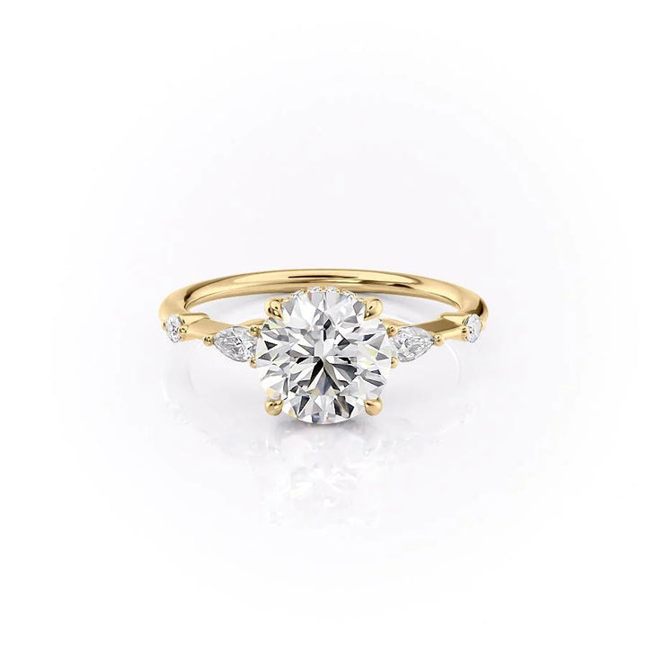 1.50CT Round Lab Grown F/VS2 Diamond Side Stone Engagement Ring