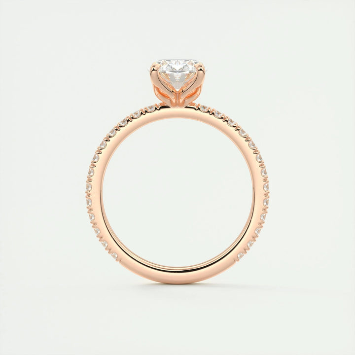 1.5ct Oval F- VS1 Diamond Pave Engagement Ring