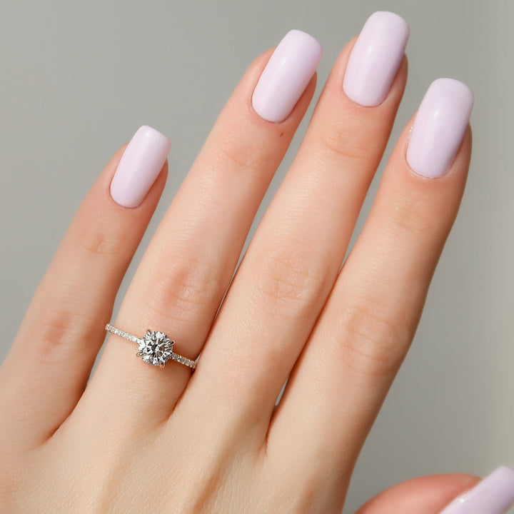 3.0CT Round Lab Grown F/VVS1 Hidden Halo Diamond Engagement Ring