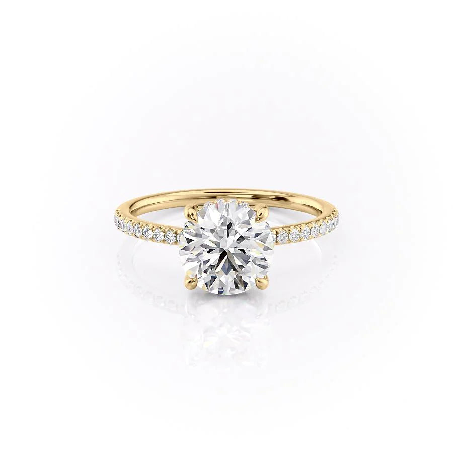 3.0CT Round Lab Grown F/VVS1 Hidden Halo Diamond Engagement Ring