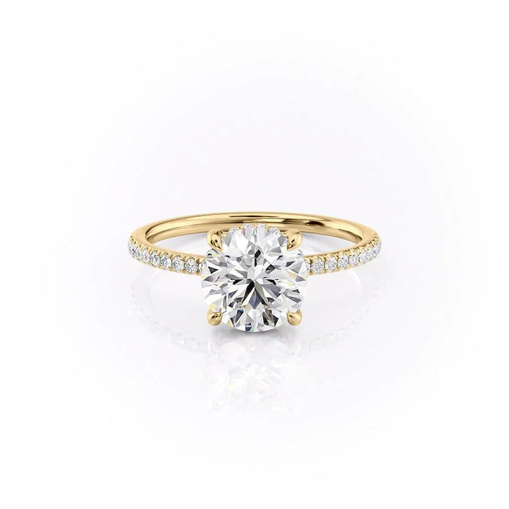 3.0CT Round Lab Grown F/VVS1 Hidden Halo Diamond Engagement Ring