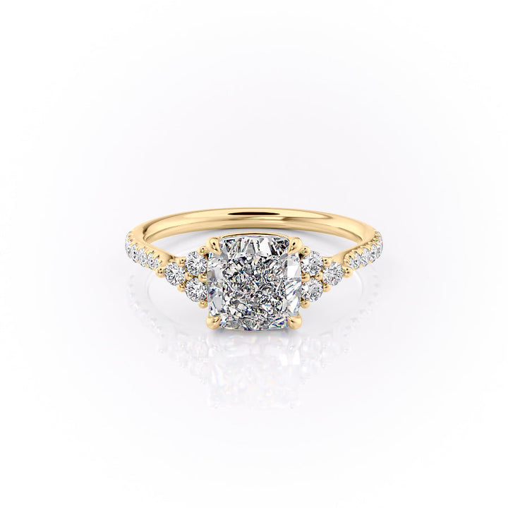 4.0CT Cushion Lab Grown F/VVS2 Diamond Cluster Engagement Ring