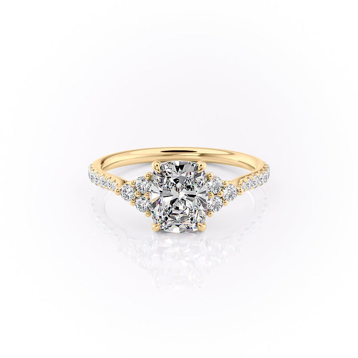 2.50CT Elongated Cushion Lab Grown F/VS2 Diamond Cluster Engagement Ring