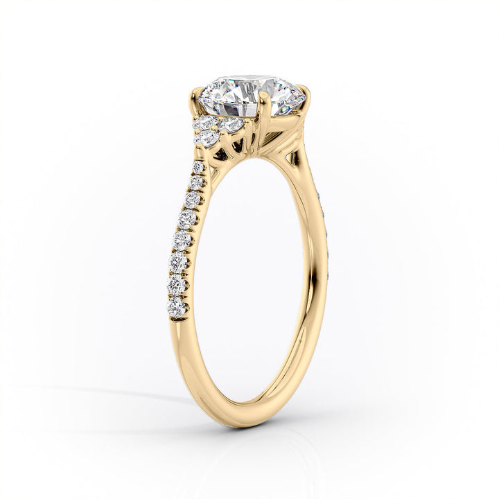 2.50CT Elongated Cushion Lab Grown F/VS2 Diamond Cluster Engagement Ring