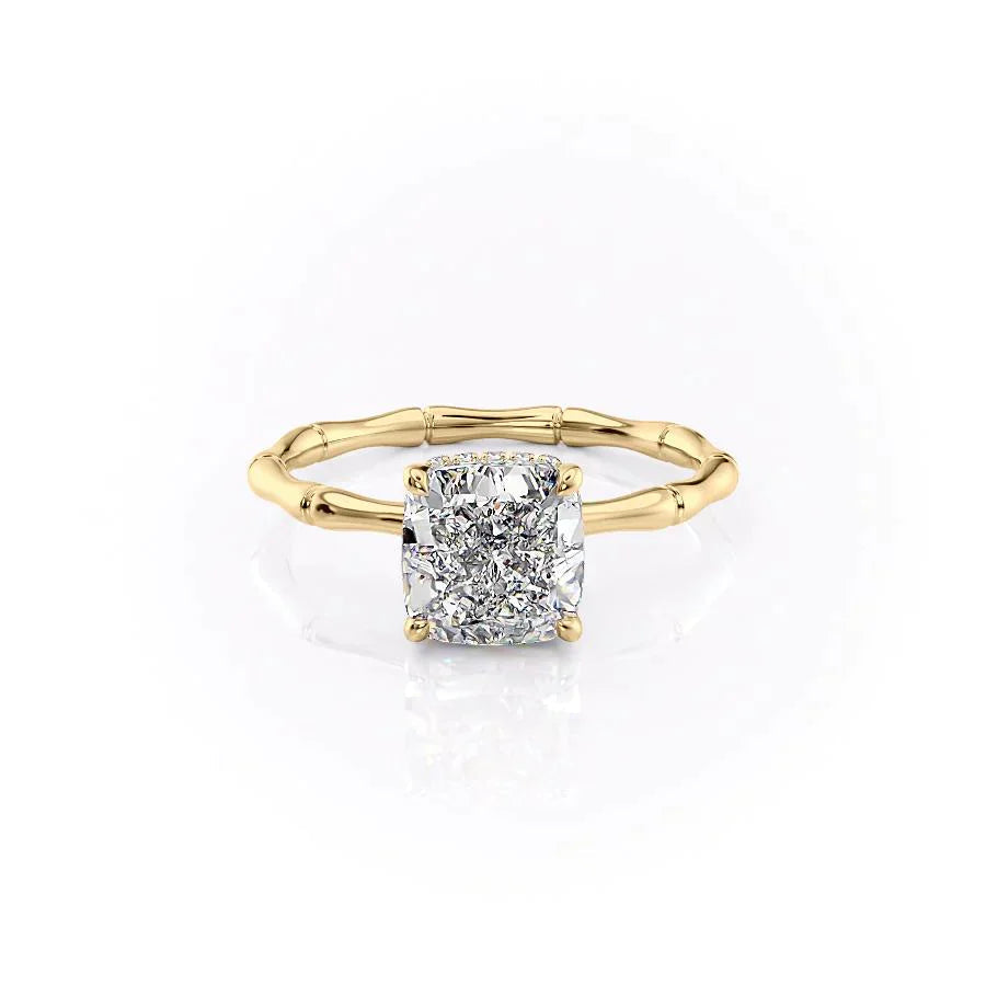 2.50CT Cushion Lab Grown E/VVS2 Diamond Hidden Halo Engagement Ring
