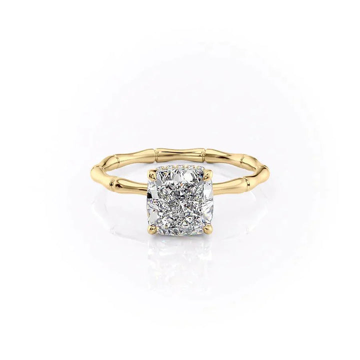 2.50CT Cushion Lab Grown E/VVS2 Diamond Hidden Halo Engagement Ring