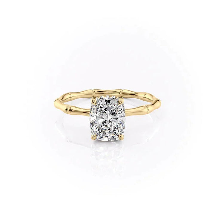 3.50CT Cushion Lab Grown Hidden Halo F/VVS2 Diamond Engagement Ring