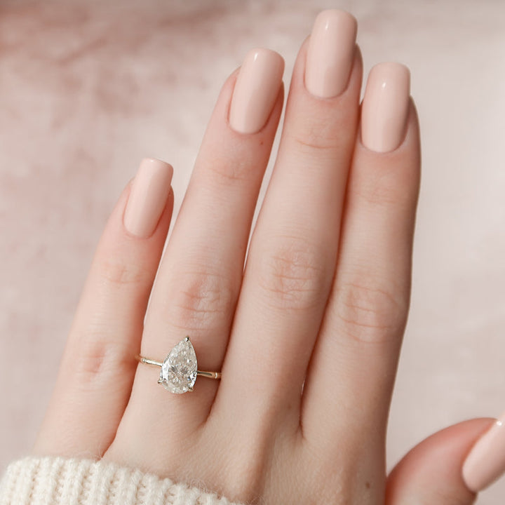 2.50CT Pear Lab Grown F/VVS2 Solitaire Diamond Engagement Ring