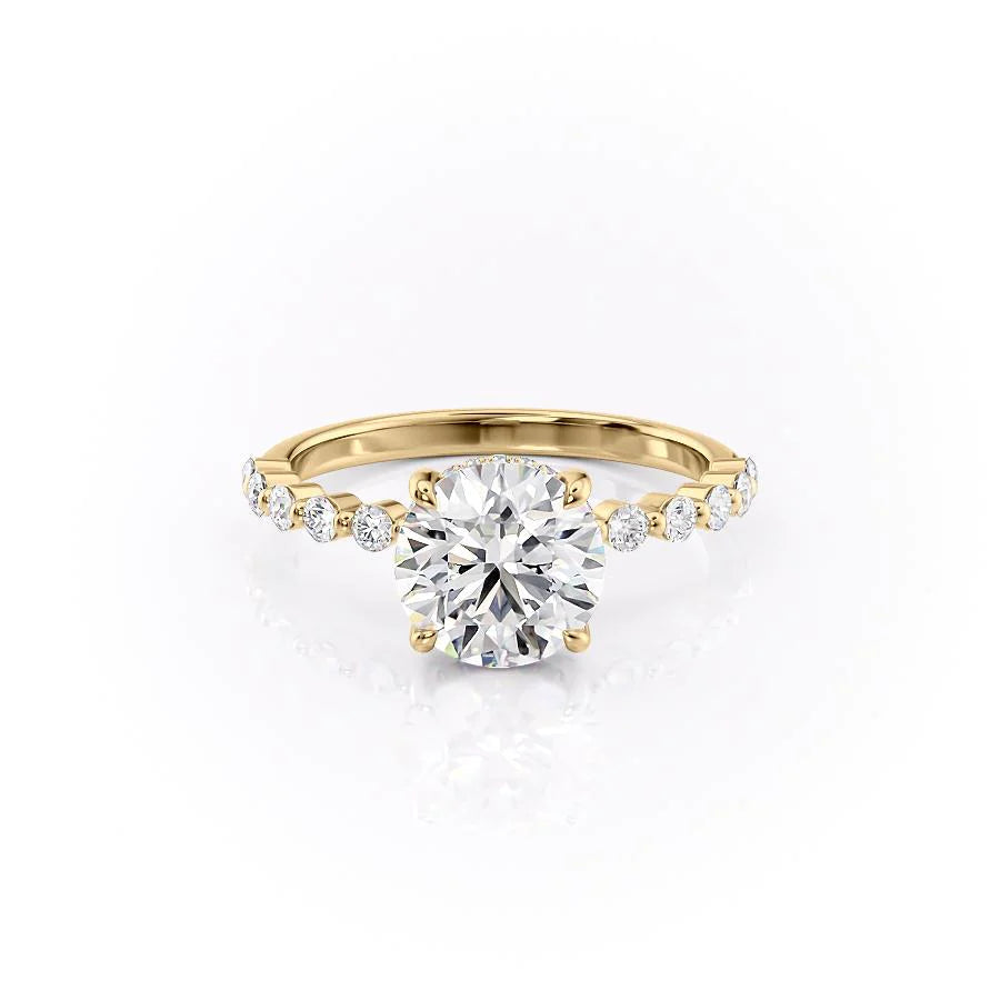 3.0CT Round Lab Grown E/VS2 Diamond Floating Bubble Pave Engagement Ring