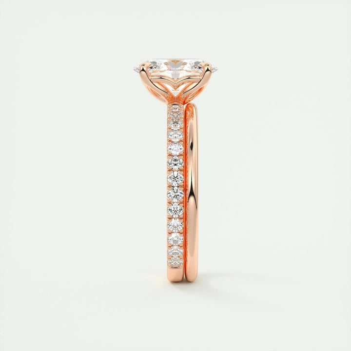 1.5ct Oval F- VS1 Diamond Pave Engagement Ring