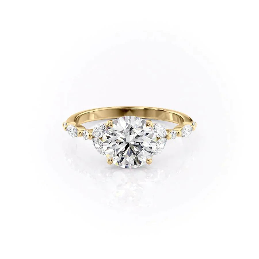 3.50CT Round Lab Grown F/VS2 Diamond Cluster Engagement Ring