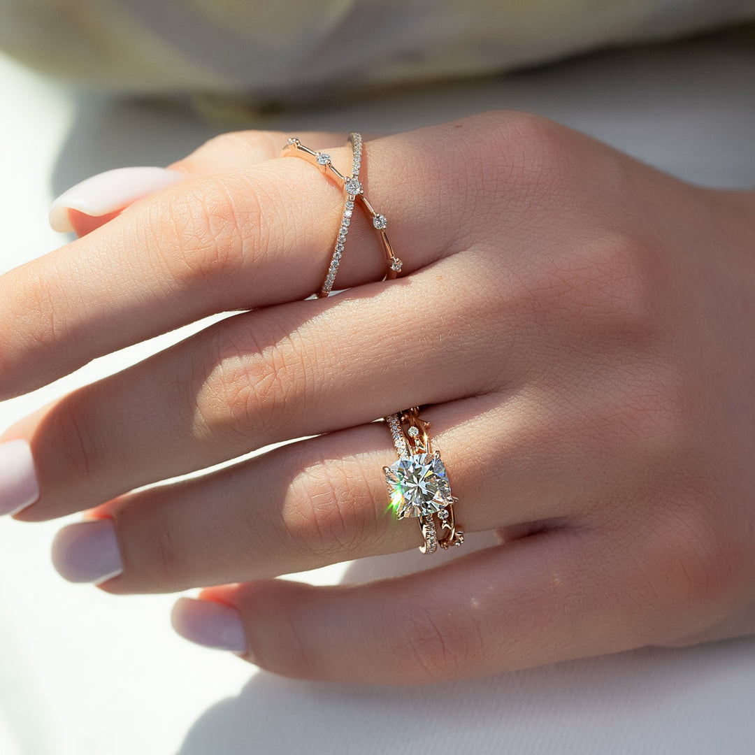 2.0CT Cushion Lab Grown E/VS2 Diamond Infinity Pave Engagement Ring