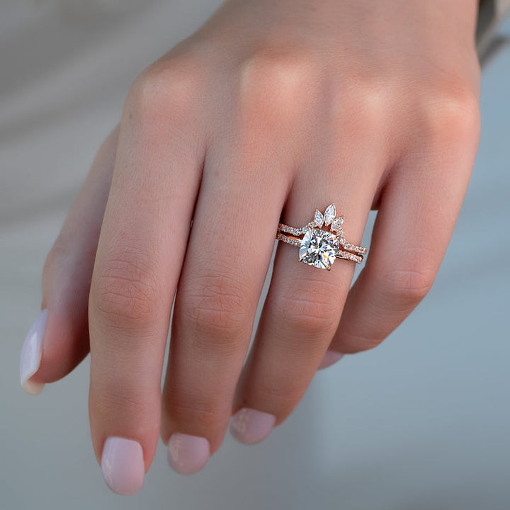 2.0CT Cushion Lab Grown E/VS2 Diamond Infinity Pave Engagement Ring