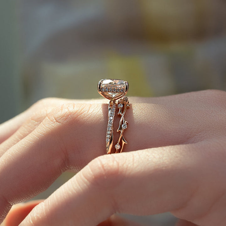 2.0CT Cushion Lab Grown E/VS2 Diamond Infinity Pave Engagement Ring