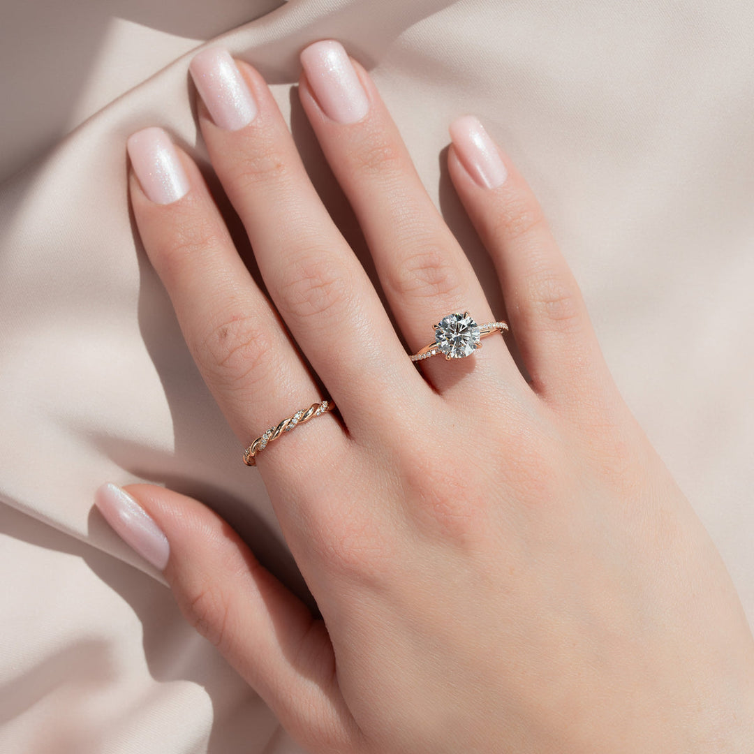 2.0CT Round Lab Grown F/VS1 Diamond Infinity Engagement Ring