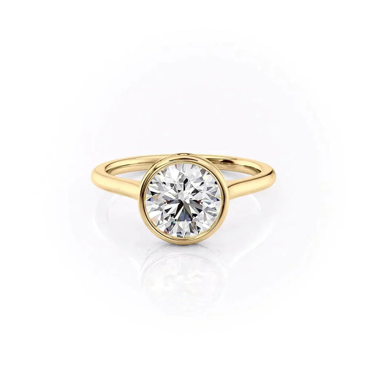 3.50CT Round Lab Grown F/VS2 Bezel Set Diamond Hidden Halo Engagement Ring