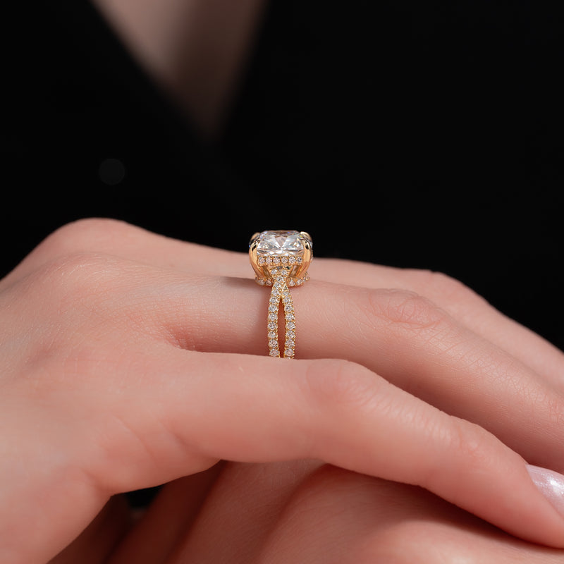 3.0CT Cushion Lab Grown F/VVS2 Diamond Infinity Engagement Ring