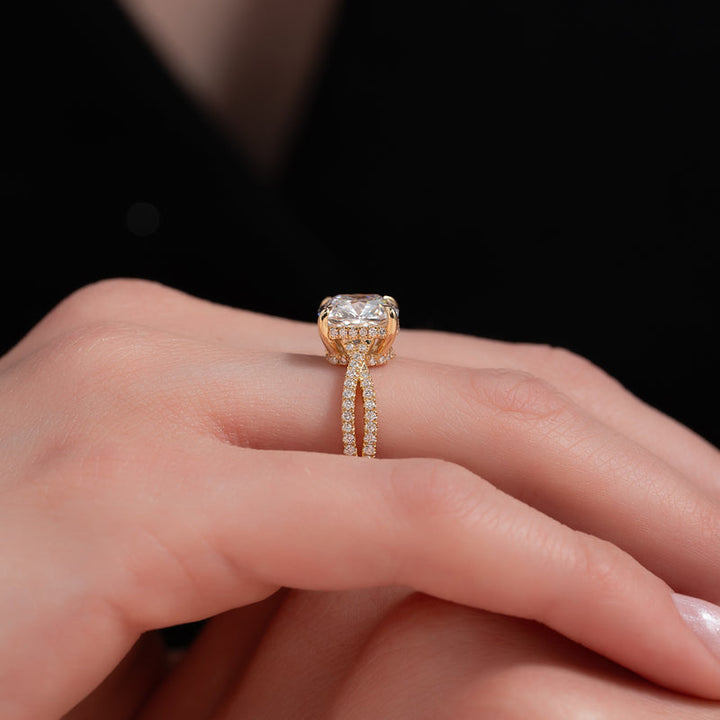 3.0CT Cushion Lab Grown F/VVS2 Diamond Infinity Engagement Ring