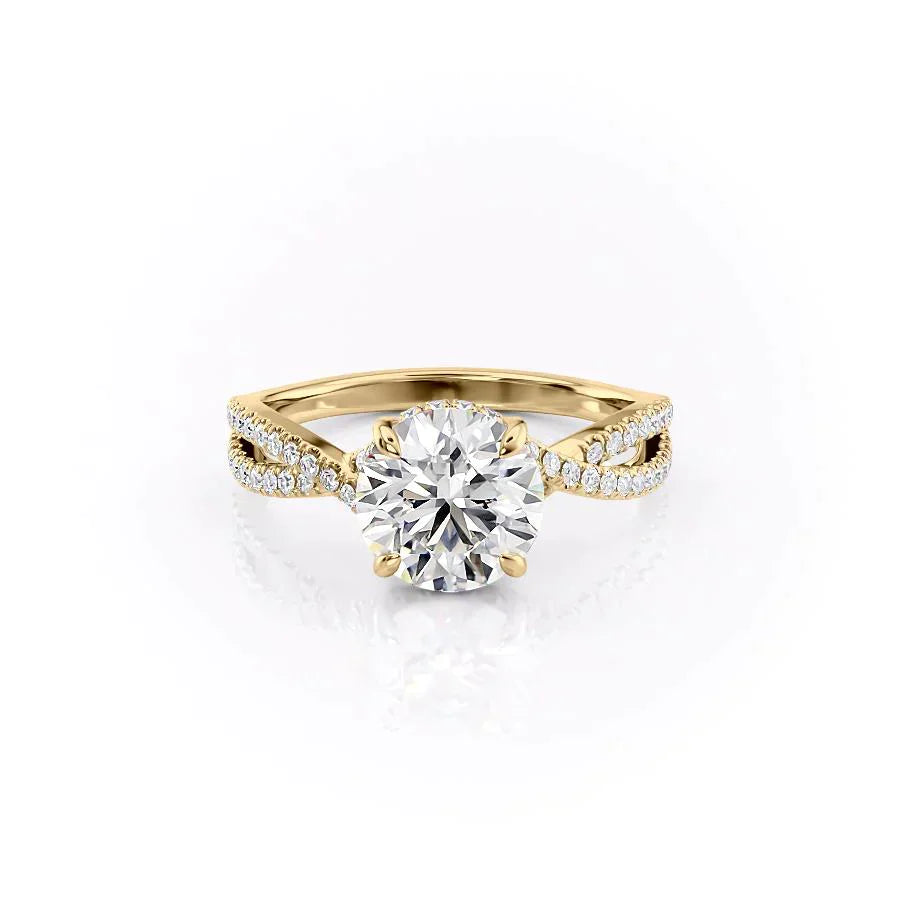 2.0CT Round Lab Grown F/VVS2 Diamond Infinity Pave Engagement Ring