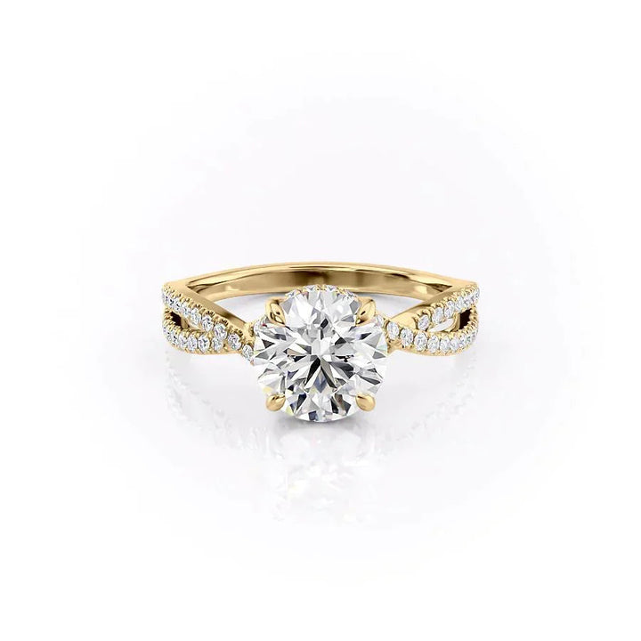 2.0CT Round Lab Grown F/VVS2 Diamond Infinity Pave Engagement Ring