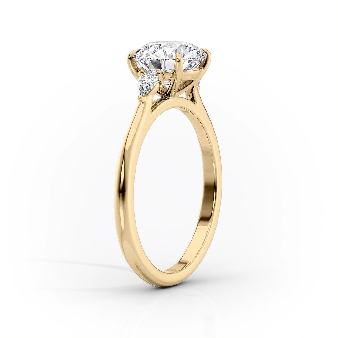 3.0CT Round Lab Grown F/VS1 Three Stone Diamond Engagement Ring