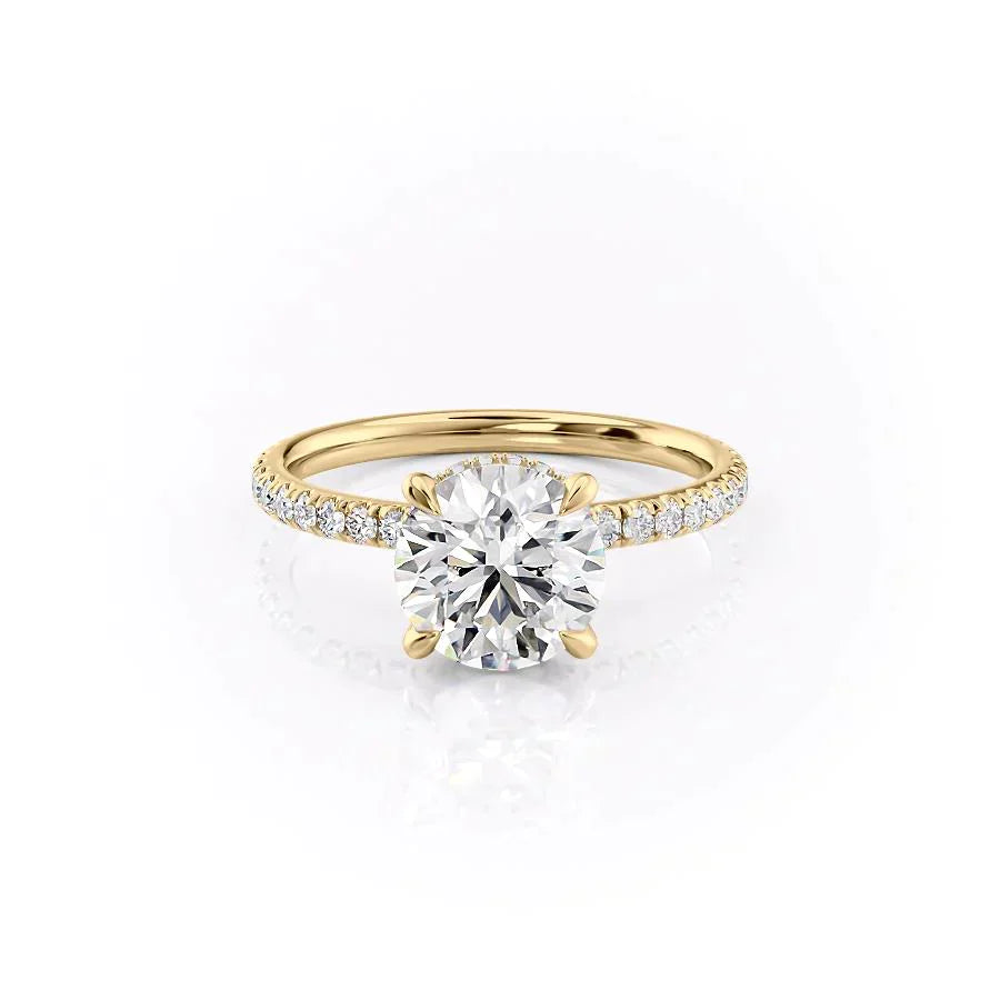 2.0CT Round Lab Grown F/VVS2 Diamond Hidden Halo Engagement Ring