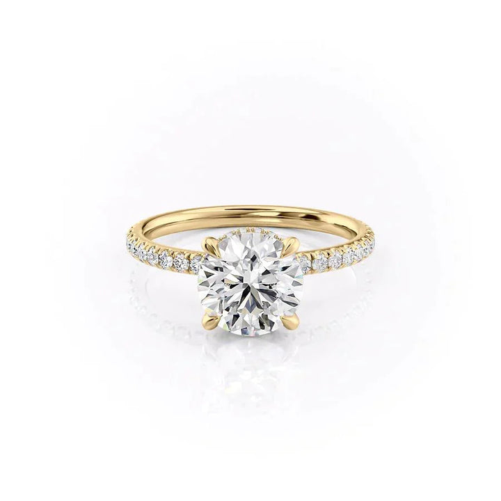 2.0CT Round Lab Grown F/VVS2 Diamond Hidden Halo Engagement Ring