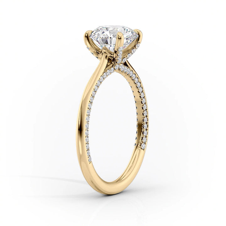 1.80CT Round Lab Grown F/VS2 Diamond Hidden Pave Engagement Ring