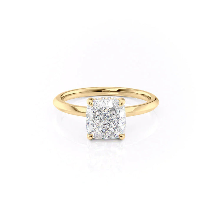 3.0CT Cushion Lab Grown Hidden Halo F/VVS1 Diamond Engagement Ring