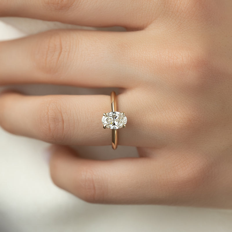 1.50CT Oval Lab Grown E/VS2 Diamond Hidden Halo Engagement Ring