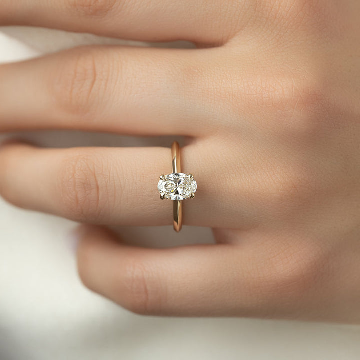 1.50CT Oval Lab Grown E/VS2 Diamond Hidden Halo Engagement Ring