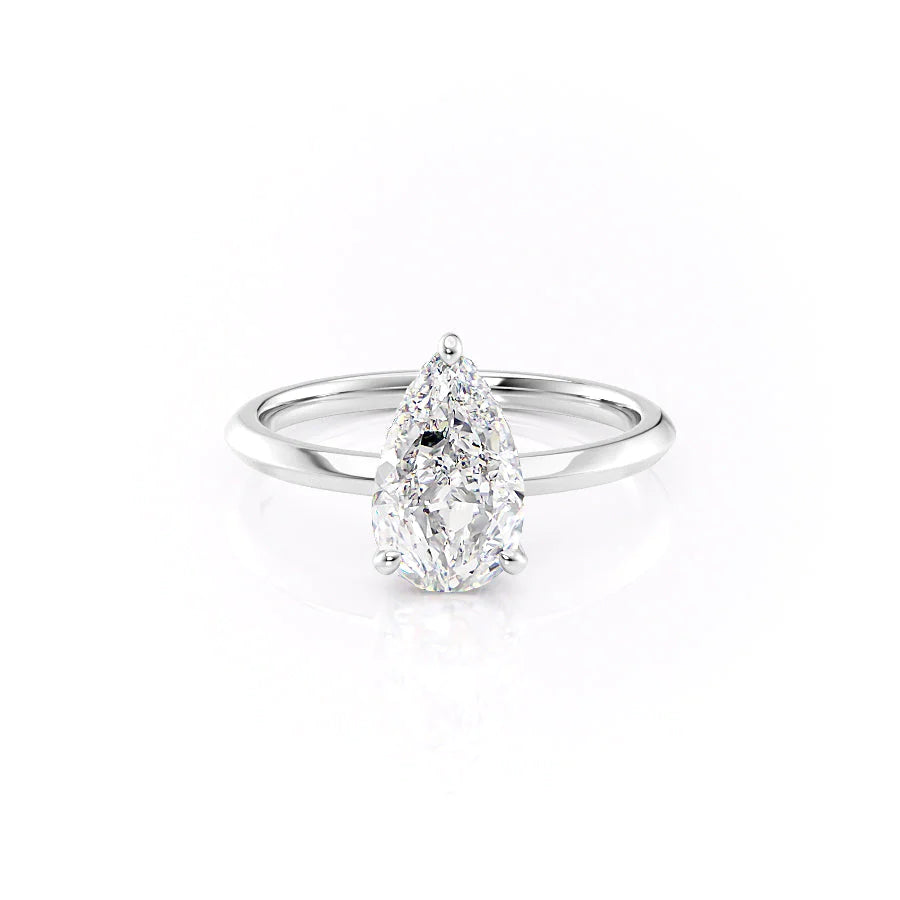 2.50CT Pear Lab Grown D/VVS1 Diamond Solitaire Engagement Ring