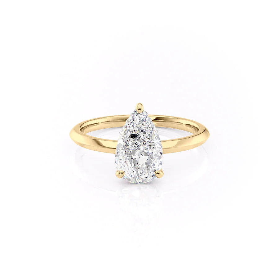 2.50CT Pear Lab Grown D/VVS1 Diamond Solitaire Engagement Ring