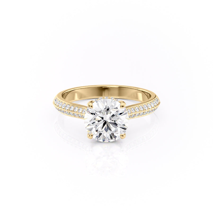 1.50CT Round Lab Grown F/VVS1 Diamond Double Pave Engagement Ring