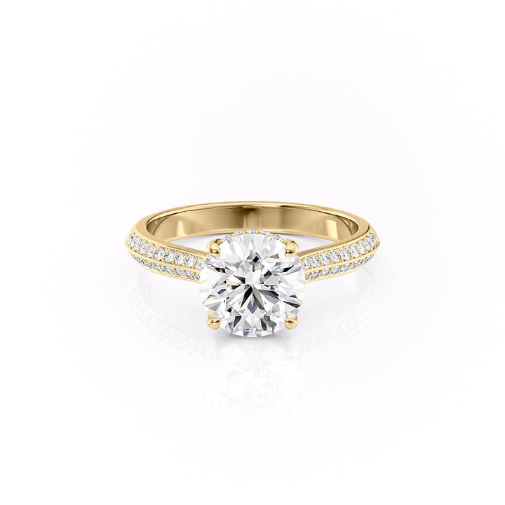 1.50CT Round Lab Grown F/VVS1 Diamond Double Pave Engagement Ring