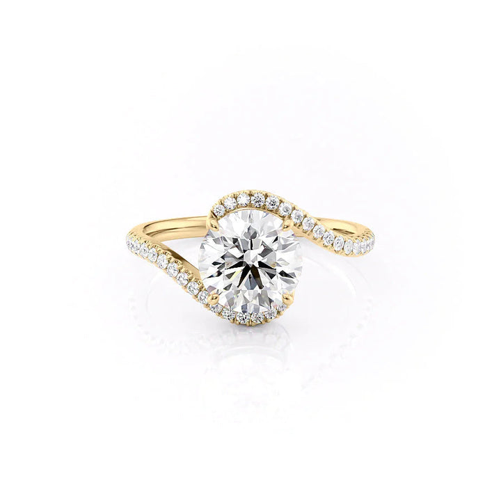 3.0CT Round Lab Grown E/VS2 Diamond Bypass Pave Engagement Ring