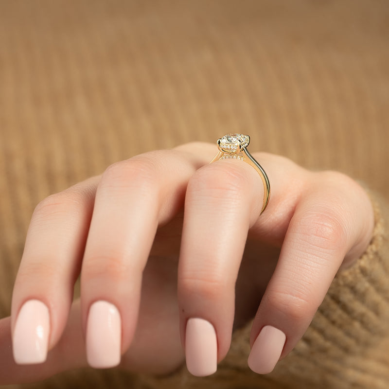 4.0CT Cushion Lab Grown F/VVS1 Diamond Bridge Set Engagement Ring