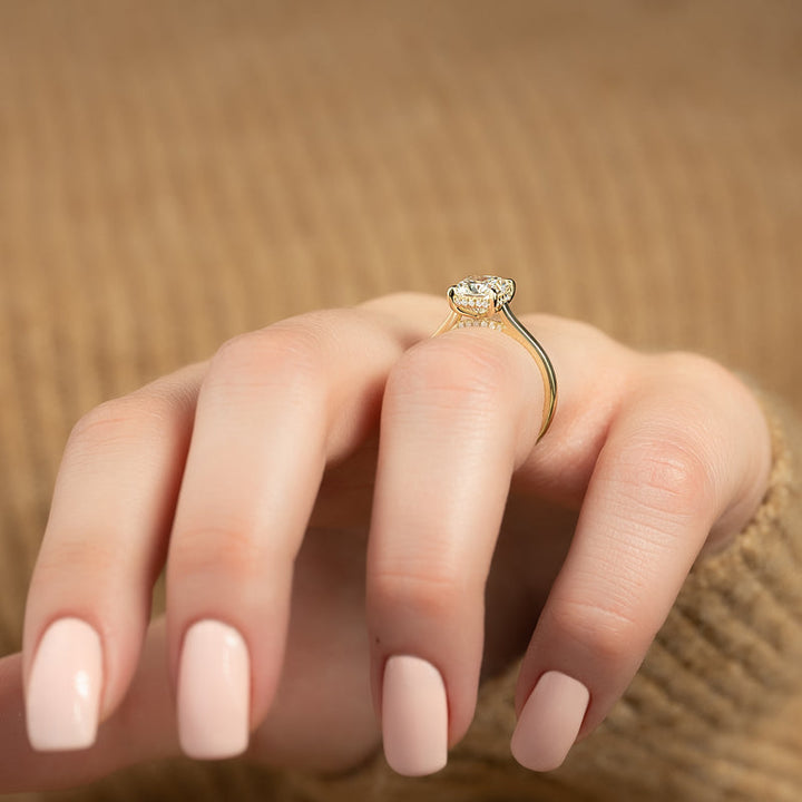 4.0CT Cushion Lab Grown F/VVS1 Diamond Bridge Set Engagement Ring