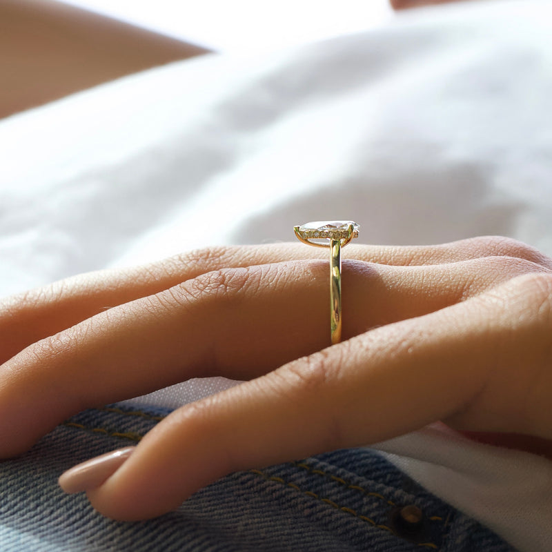 3.0CT Pear Lab Grown F/VVS1 Solitaire Diamond Engagement Ring