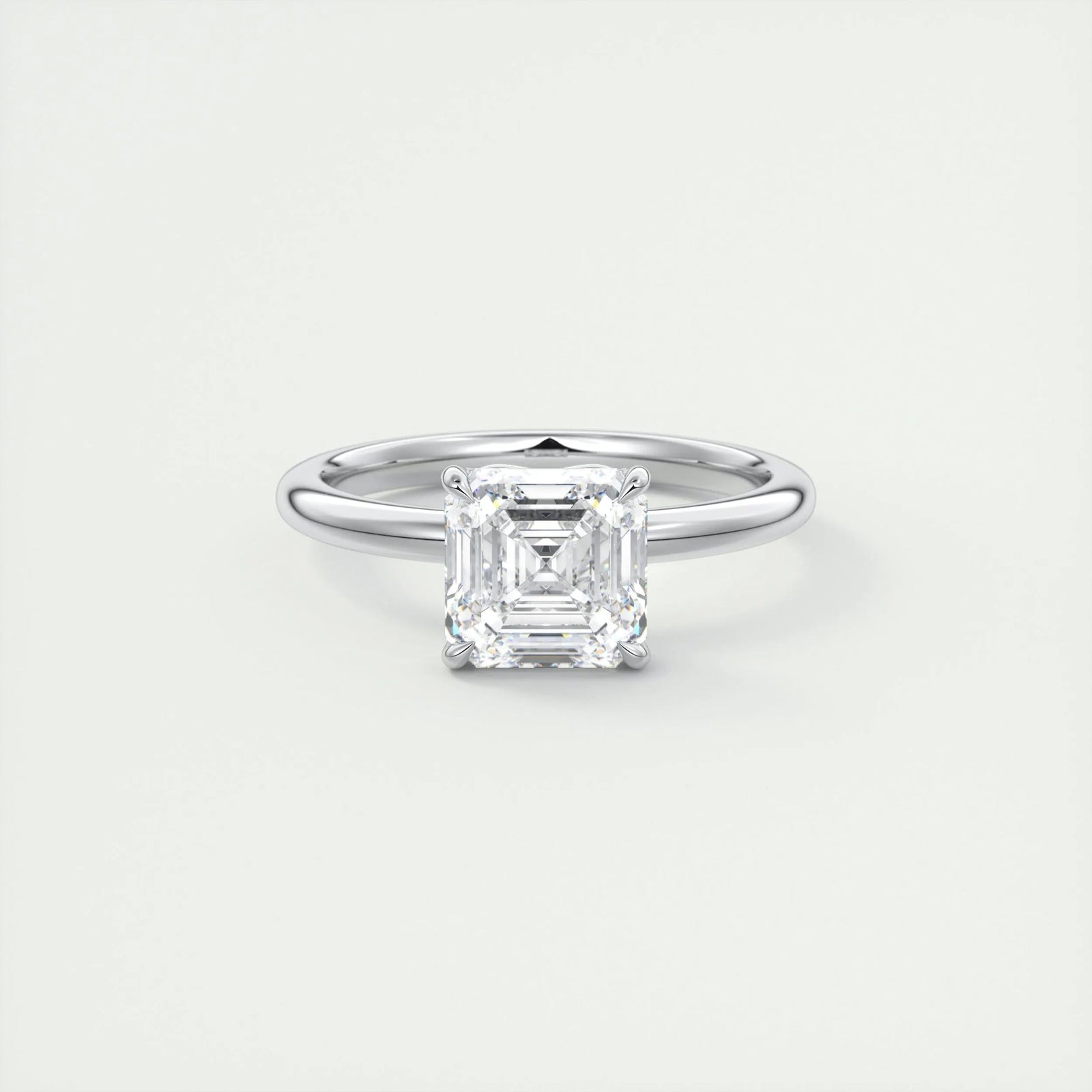 2ct Asscher F- VS1 Diamond Solitaire Lab Grown Engagement Ring