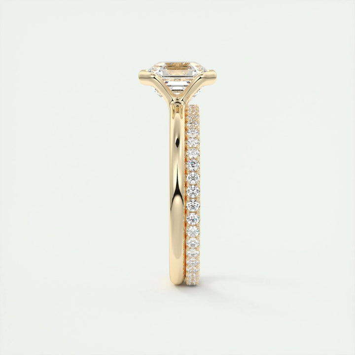 2ct Asscher Shaped F- VS1 Lab Grown Diamond Solitaire Engagement Ring