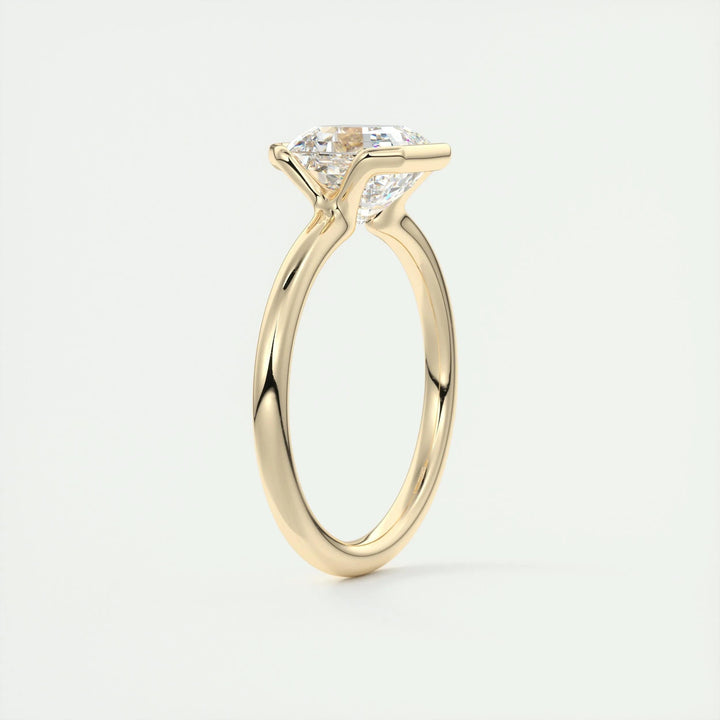 2ct Asscher Shaped F- VS1 Lab Grown Diamond Solitaire Engagement Ring