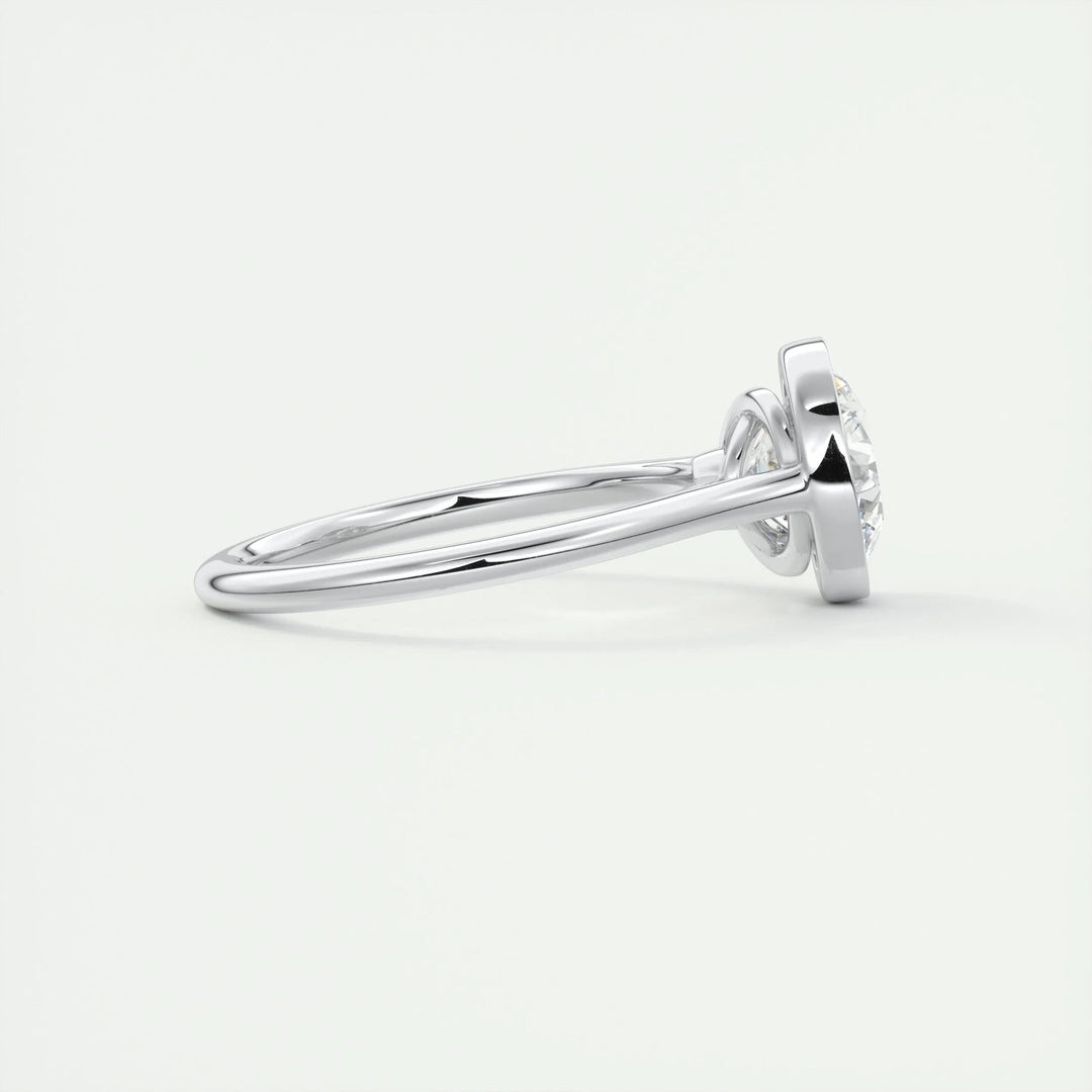 2ct Bezel Set Round F- VS1 Diamond Solitaire Lab Grown Engagement Ring
