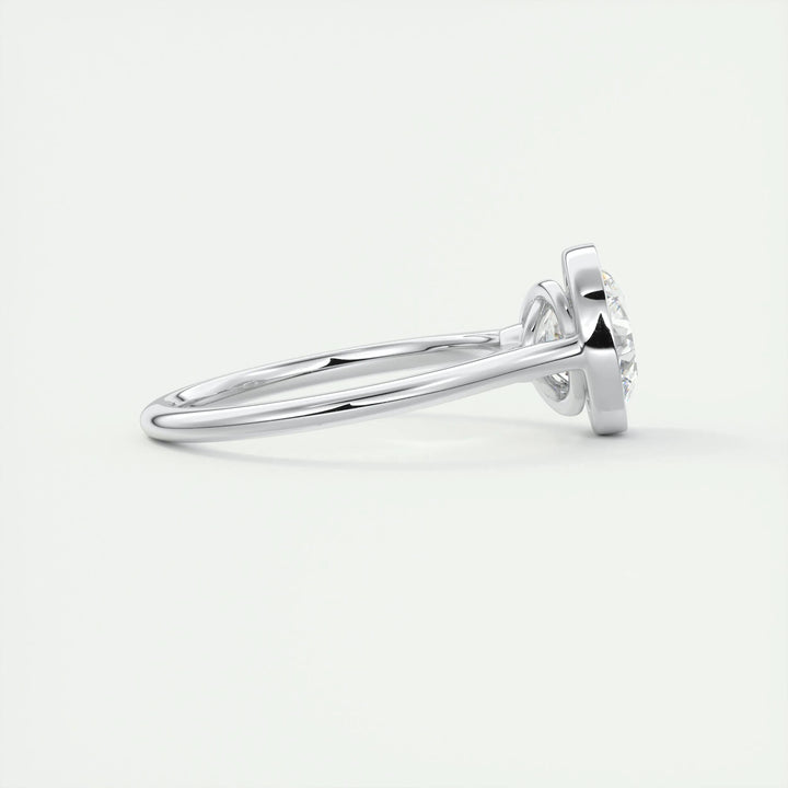 2ct Bezel Set Round F- VS1 Diamond Solitaire Lab Grown Engagement Ring