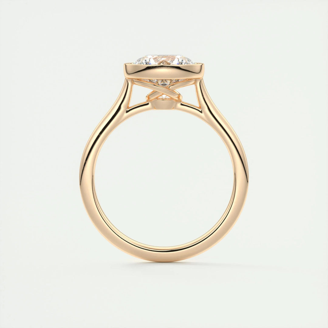 2ct Bezel Set Round F- VS1 Diamond Solitaire Lab Grown Engagement Ring