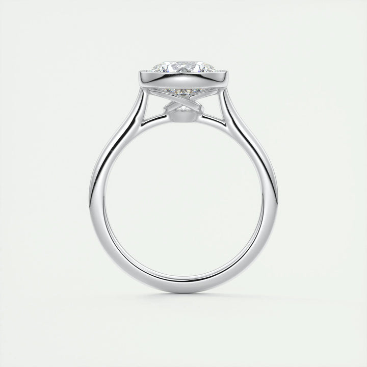 2ct Bezel Set Round F- VS1 Diamond Solitaire Lab Grown Engagement Ring