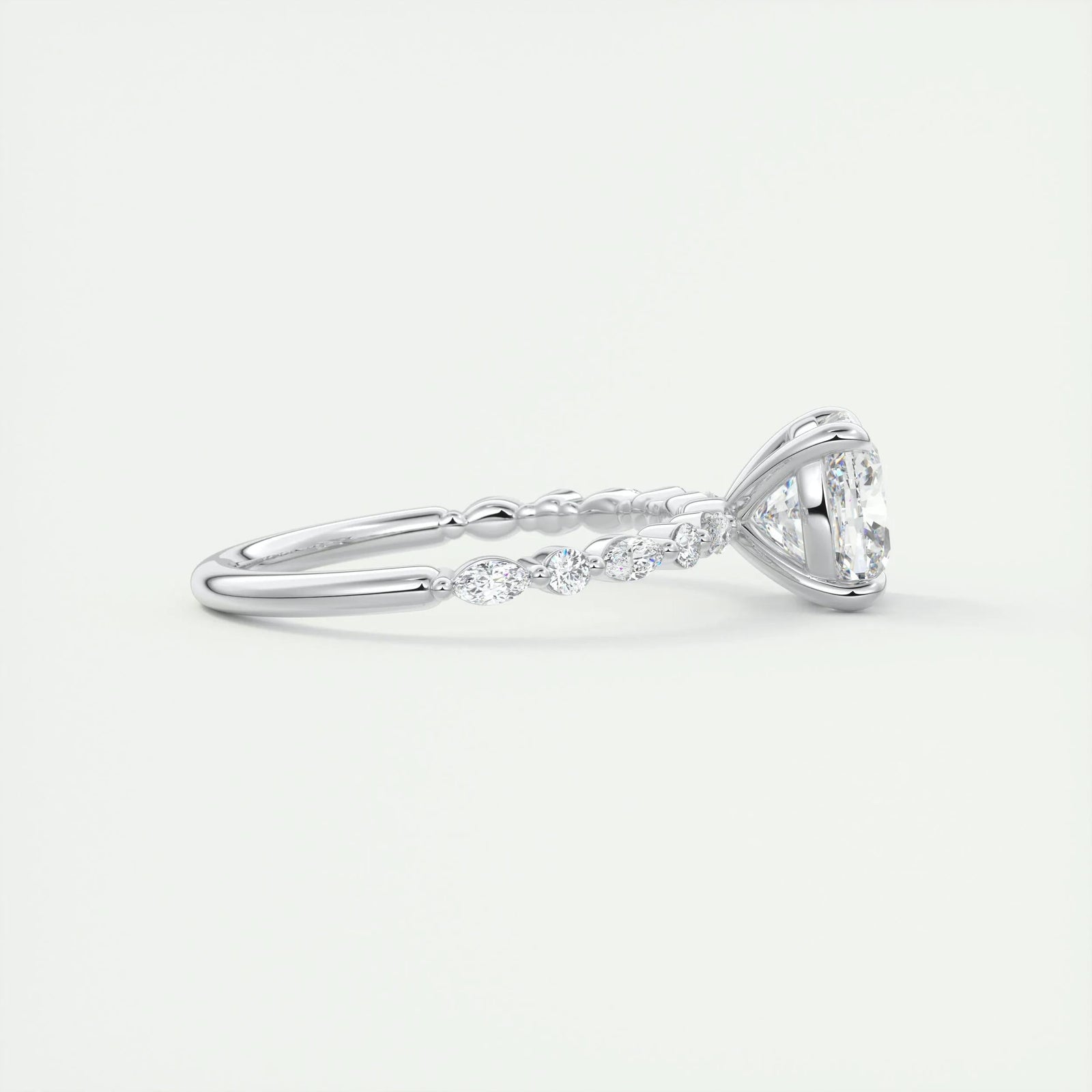 2ct Cushion F- VS1 Lab Grown Diamond Engagement Ring